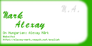 mark alexay business card
